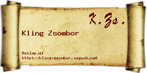 Kling Zsombor névjegykártya